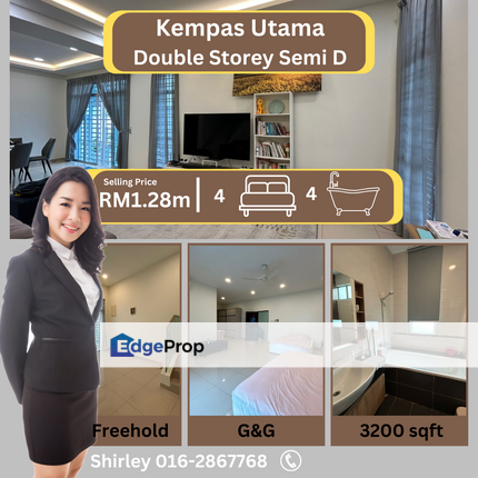 Viscosa Kempas Utama Double Storey Semi D, Johor, Johor Bahru