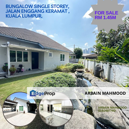 Bungalow Single Storey, Jalan Enggang Keramat , Kuala Lumpur., Selangor, Keramat