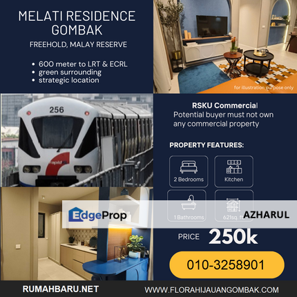 New Project Flora Hijauan Gombak for sale near ECRL LRT Terminat Bersepadu Gombak , Selangor, Gombak