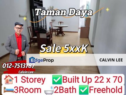 Taman Daya Single Storey Unblock View unit, Johor, Johor Bahru
