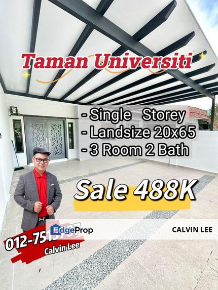 Single Storey Taman Universiti For Sale, Johor, Skudai