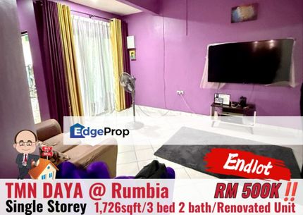 Taman Daya / Jalan Rumbia/ Single Storey Terrace House , Johor, Johor Bahru
