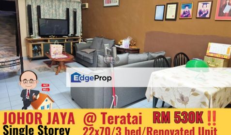 Taman Johor Jaya / Jalan Teratai / Single Storey Terrace , Johor, Johor Bahru