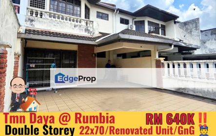 Taman Daya / Jalan Rumbia / Double Storey Terrace , Johor, Johor Bahru