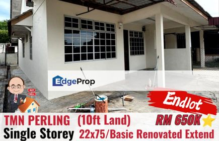 Taman Perling / Jalan Panglin/ Single Storey Terrace / Endlot , Johor, Johor Bahru