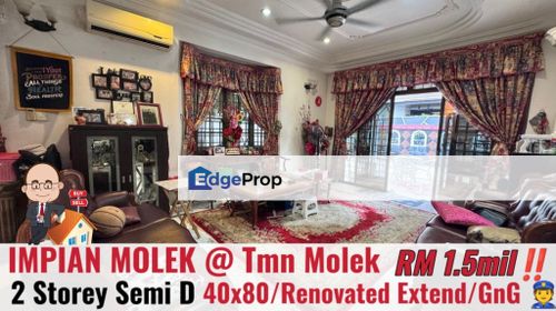 Impian Molek / Taman Molek / Double Storey Semi D , Johor, Johor Bahru