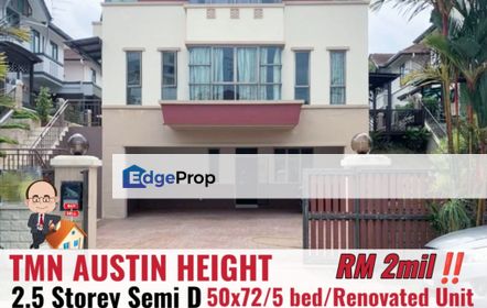 Taman Austin Height / Jalan Austin Height / 2.5 Storey Semi D , Johor, Johor Bahru