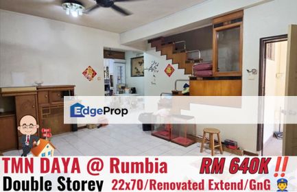 Taman Daya / Jalan Rumbia / Double Storey Terrace , Johor, Johor Bahru