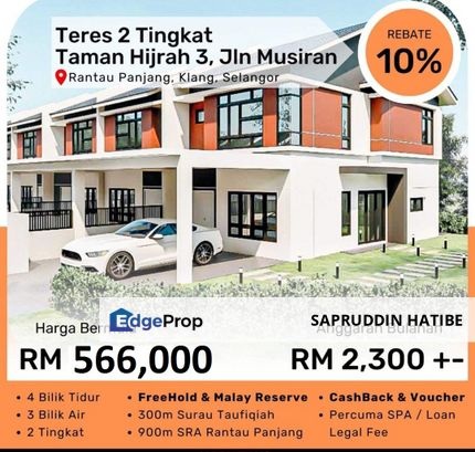 Double Storey Terrace House at Taman Hijrah 3 Rantau Panjang Klang for Sale, Selangor, Klang