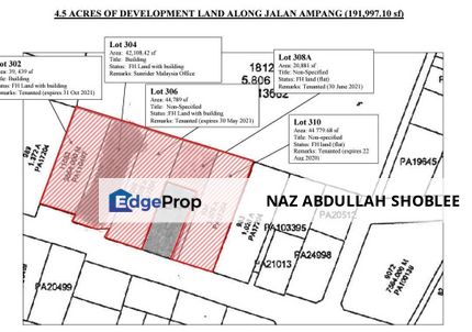 Commercial Land Jalan Ampang, Kuala Lumpur For Sale, Kuala Lumpur, Ampang