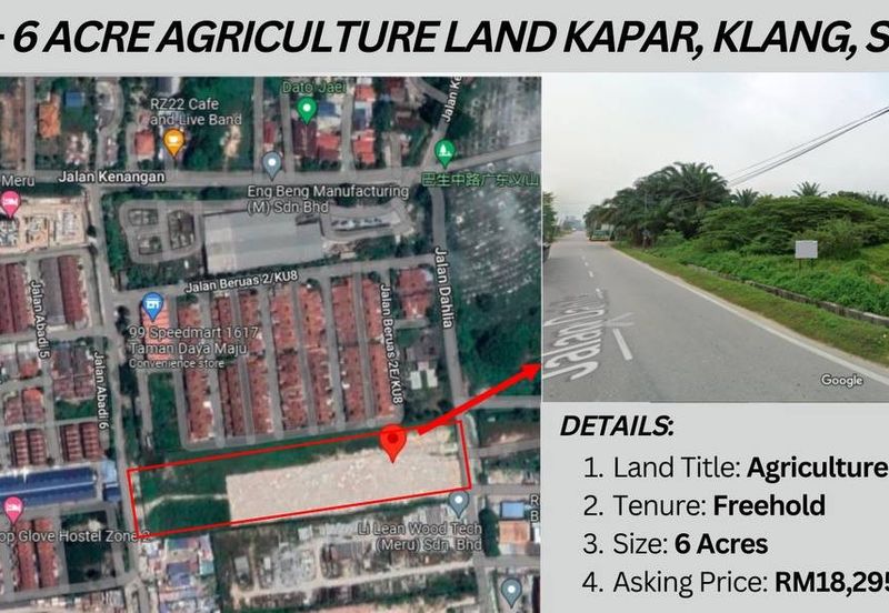 Residential Potential Development Land Meru, Klang For Sale