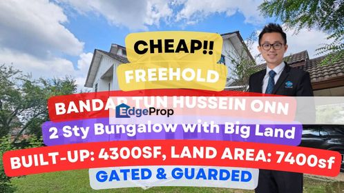 C H E A P 2 Sty Bungalow with Big Land @ Bandar Tun Hussein Onn, Selangor, Batu 9th Cheras