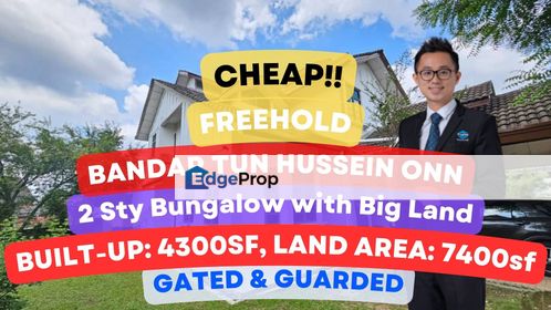 C H E A P 2 Sty Bungalow with Big Land @ Bandar Tun Hussein Onn, Selangor, Batu 9th Cheras