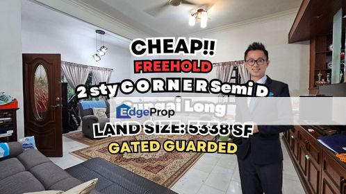 C H E A P 2 sty C O R N E R Semi D with Huge Land, Selangor, Bandar Sungai Long