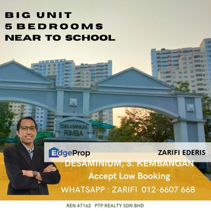 Suitable for Family 🔥🔥 LOW DEPOSIT Big Unit 5 Bedrooms Desaminium Rimba Condo at Seri Kembangan FOR SALE, Selangor, Puchong South