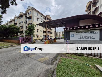 Lower Floor and Tenanted Pangsapuri Orkid Jalan Pluto Shah Alam U5 For Sale, Selangor, Subang