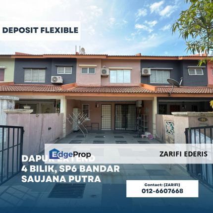 DEPOSIT FLEXIBLE DAPUR DAH EXTEND Rumah Teres 2 Tingkat SP6 Bandar Saujana Putra Untuk Dijual, Selangor, Jenjarom