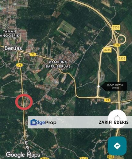 Tanah Pertanian Tepi Jalan Utama 5 Minit dari tol WCE Beruas Untuk Dijual, Perak, Beruas