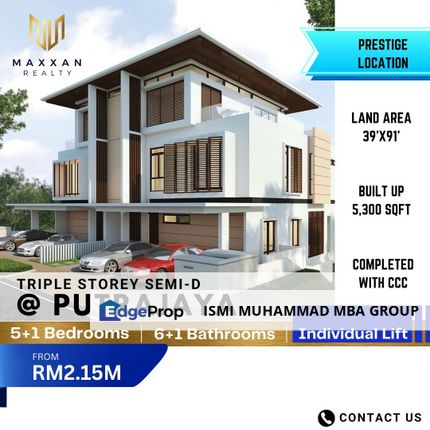 [PRESTIGE LOCATION + INDIVIDUAL LIFT] 3 Storey Semi-D 39'x91' @ Putrajaya, Putrajaya, Putrajaya