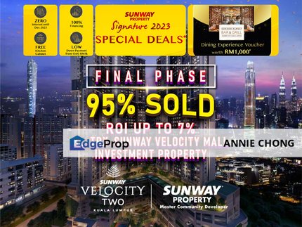 Final Phase: 95% SOLD! 1 Station to TRX. Direct link to 3 MRT, 2 LRT Stations & Sunway Velocity Mall @ Sunway Velocity TWO, Cheras, Kuala Lumpur, Kuala Lumpur, Cheras