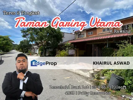 RUMAH TERES 2 TINGKAT DEPAN SURAU DI TAMAN GARING UTAMA, RAWANG, SELANGOR FOR SALE. , Selangor, Rawang