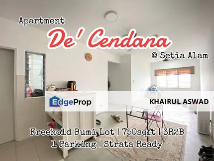 Rumah Murah De Cendana Apartment, Setia Alam for sale. , Selangor, Setia Alam/Alam Nusantara