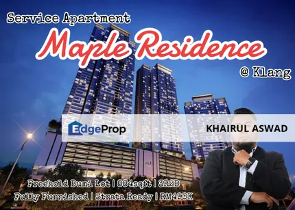 FULLY FURNISHED The Maple Residence, Klang, Selangor for sale. , Selangor, Klang