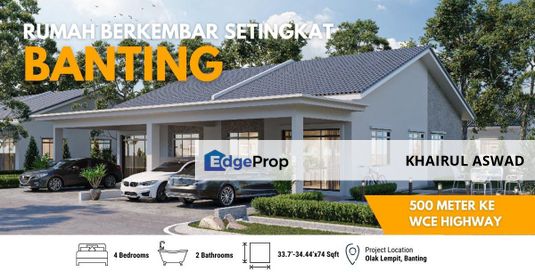 Semi D 1 Tingkat di Olak Lempit, Banting Selangor untuk dijual. , Selangor, Banting