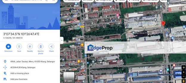 Industrial land status for sale in Meru Klang, Selangor, Kapar 