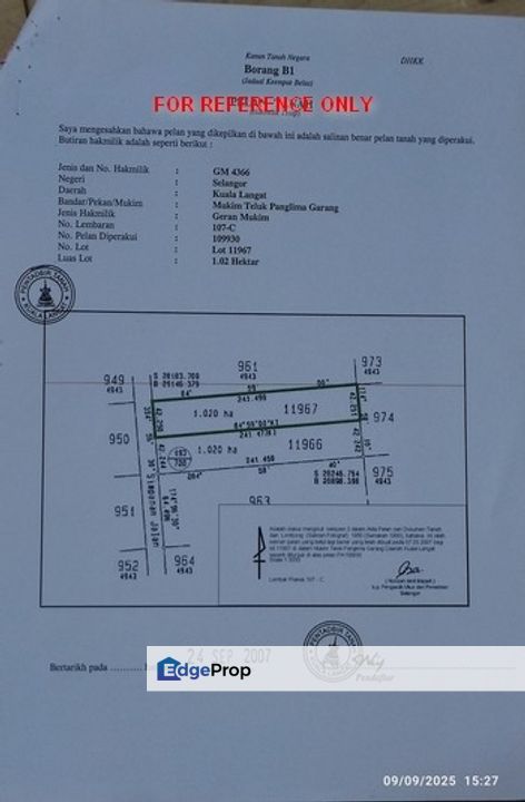 2.52 Acres Zoning Industrial Land Telok Mengkuang Telok Panglima Garang, Selangor, Telok Panglima Garang