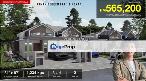 RUMAH SEMI D 1-TINGKAT JALAN KASBAN, MERU SELANGOR, Selangor, Klang