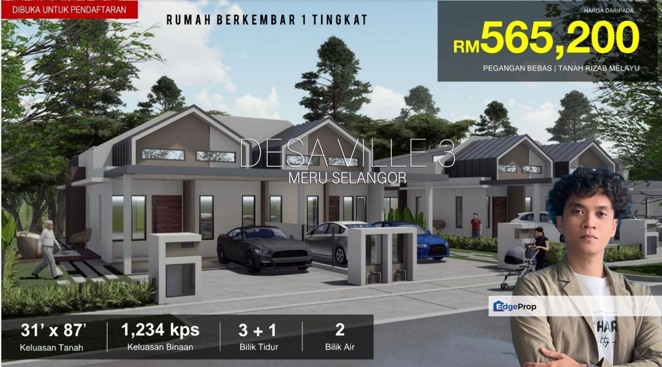 FOR SALE RUMAH BARU SEMI D 31X87 4 BILIK RM565K MERU SETIA ALAM KLANG, Selangor, Klang