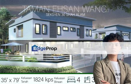 FOR SALE RUMAH BARU SEMI-D SAIZ 35’x79’. RM756k DI SHAH ALAM SELANGOR, Selangor, Shah Alam