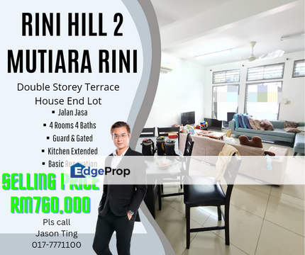 Rini Hill 2@ Mutiara Rini Double Storey House End , Johor, Skudai