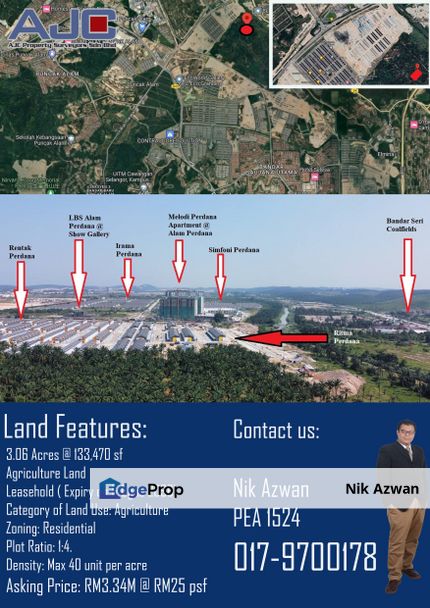 3 Acres of Development Land next to LBS Project, Bandar Puncak Alam, Selangor, Selangor, Bandar Puncak Alam