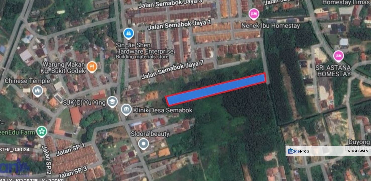 (Freehold MCL, Zon Kediaman) Tanah Pertanian 1.4 Ekar Jalan Bukit Godek, Semabok Jaya, Melaka, Melaka, Melaka Tengah