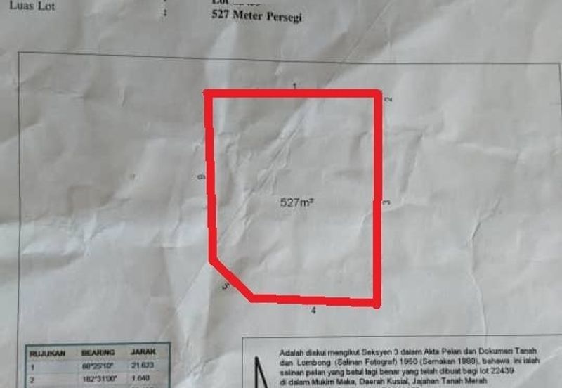 (Corner Lot, Blkg Pasaraya Pantai Timur )Lot Banglo, Jln Hj Ibrahim, Kg Bechah Peleting, Tanah Merah