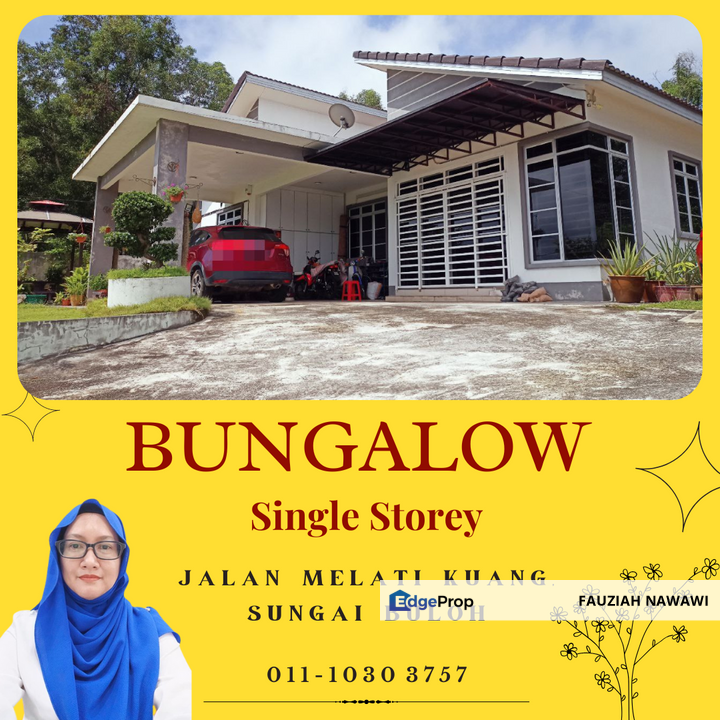 Single Storey Bungalow Jalan Melati Kuang, Sungai Buloh For Sale for