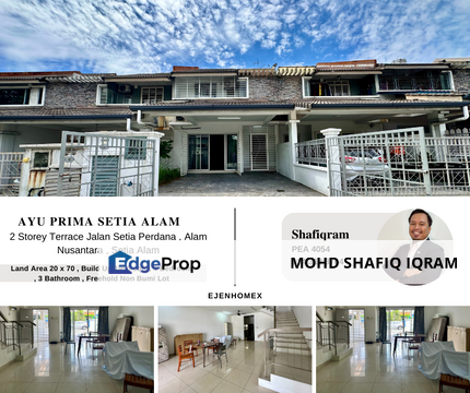 2 Storey Terrace [Ayu Prima Type] Jalan Setia Perdana, Setia Alam, Selangor, Setia Alam/Alam Nusantara