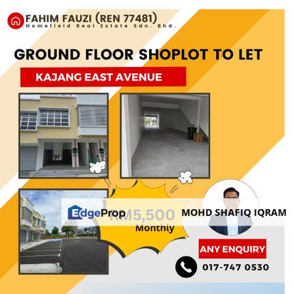 Ground Floor Shoplot Kajang East Facing Main Road, Selangor, Semenyih