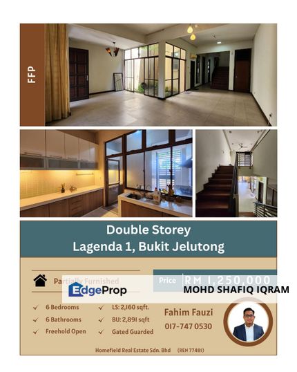 DOUBLE STOREY LAGENDA 1 BUKIT JELUTONG, SHAH ALAM, Selangor, Shah Alam