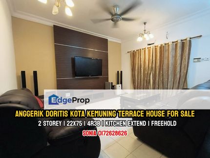 Anggerik doritis kota kemuning terrace house for sale 2 storey 22x75 value buy fully reno, Selangor, Shah Alam