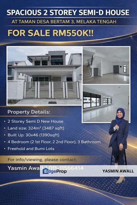 MUST SEE Double Storey Semi-D at Taman Desa Bertam 3, Melaka Tengah, Melaka, Melaka Tengah