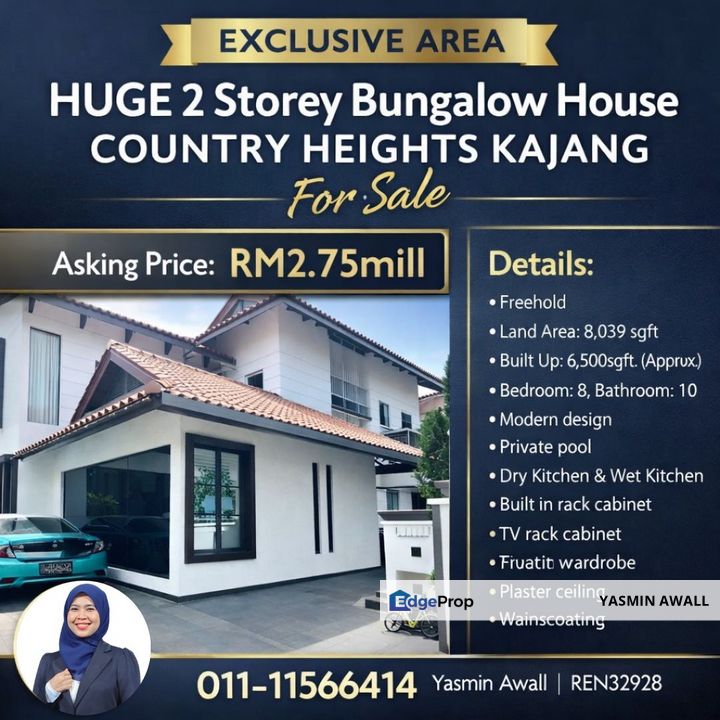 EXCLUSIVE AREA HUGE 2 Storey Bungalow House Country Heights Kajang, Selangor, Country Heights