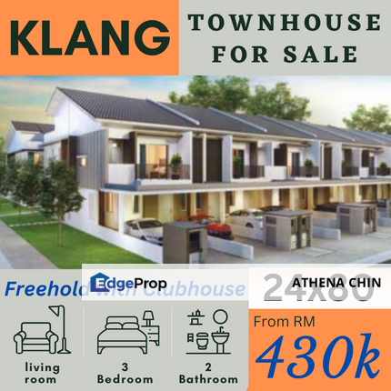 Freehold 24x80 Townhouse, Klang, Selangor, Klang