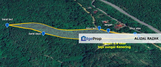 [Tepi Sungai] Tanah Pertanian 4.8 ekar sebelah Sungai Kenering, Perak, Perak, Hulu Perak