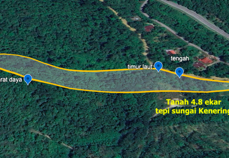Sungai Kenering Perak - Tanah Pertanian untuk dijual [Tepi Sungai, 4.8 ekar]