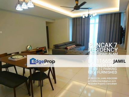 PUNCAK 7 SHAH ALAM FREEHOLD SELLING FULL FURNISHED NEAR UITM/UNISEL/ICITY, Selangor, Shah Alam