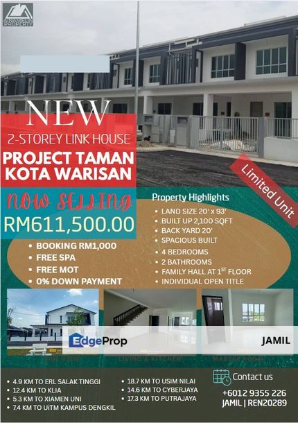 SPACIOUS LARGE NEW LAUNCH PROJECT KOTA WARISAN, Selangor, Sepang
