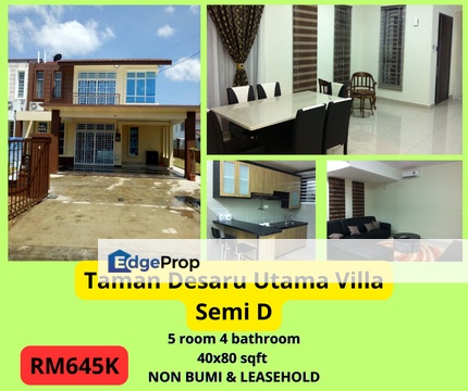 Taman Desaru Utama Villa, Semi D , Furnished Gated Guarded, Johor, Kota Tinggi